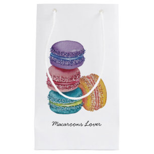 Petit Sac Cadeau Cute Rainbow Macaroons In Watercolor