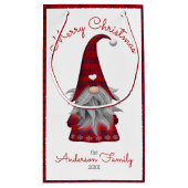 Petit Sac Cadeau Cute Rustic Plaid Famille Joyeux Noël Gnome (Dos)