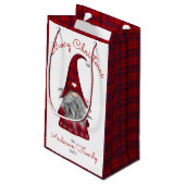 Petit Sac Cadeau Cute Rustic Plaid Famille Joyeux Noël Gnome (Dos Angle)