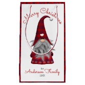 Petit Sac Cadeau Cute Rustic Plaid Famille Joyeux Noël Gnome (Devant)