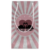 Petit Sac Cadeau Cygnes de baiser rétro (Devant)