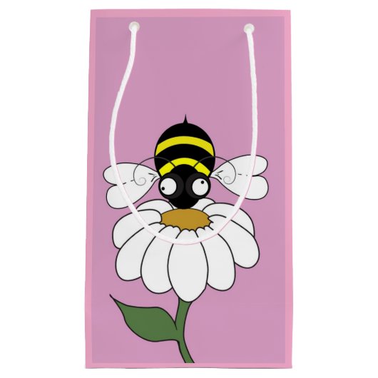 Petit sac cadeau d'abeille de marguerite (Devant)