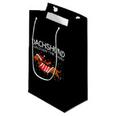 Petit Sac Cadeau Dachshund à travers la neige drôle chien Noël (Devant Angle)