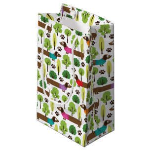 Petit Sac Cadeau Dachshunds En Promenade Dans Le Parc