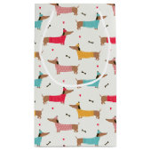Petit Sac Cadeau Dachshunds en Sweaters Motif de vacances (Dos)
