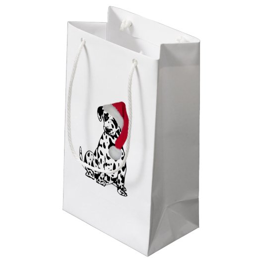 Petit Sac Cadeau Dalmatie de Noël (Dos Angle)