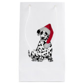 Petit Sac Cadeau Dalmatie de Noël (Devant)