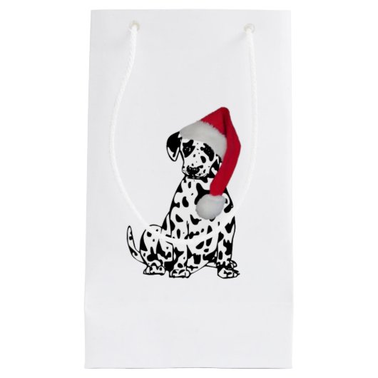 Petit Sac Cadeau Dalmatie de Noël (Devant)