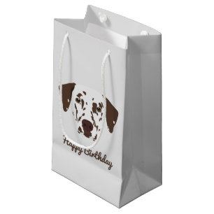 Petit Sac Cadeau Dalmatien tacheté marron
