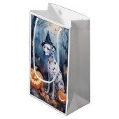 Petit Sac Cadeau Dalmation d'Halloween avec effroi Citrouille (Devant Angle)