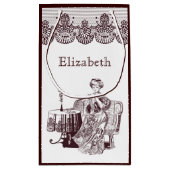 Petit Sac Cadeau dame boit du thé (Dos)