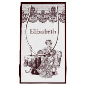 Petit Sac Cadeau dame boit du thé (Devant)