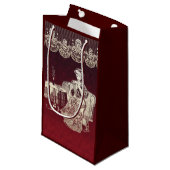 Petit Sac Cadeau dame boit du thé (Devant Angle)