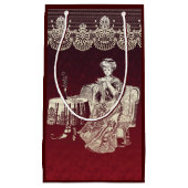 Petit Sac Cadeau dame boit du thé (Devant)