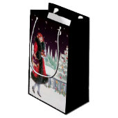 Petit Sac Cadeau Dame de Noël rétro Art déco (Dos Angle)