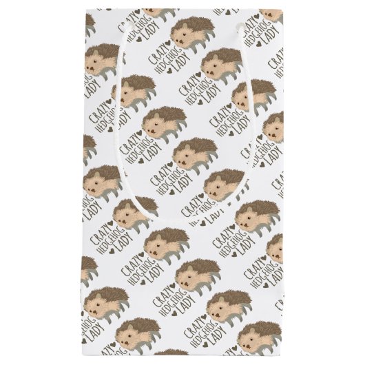 Petit Sac Cadeau dame folle de hérisson (Devant)