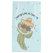 Petit Sac Cadeau Danser Cactus avec Moustache à Sombrero (Devant)