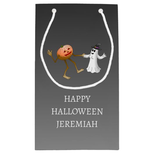 Petit Sac Cadeau Danser Halloween Citrouille et fantôme (Dos)