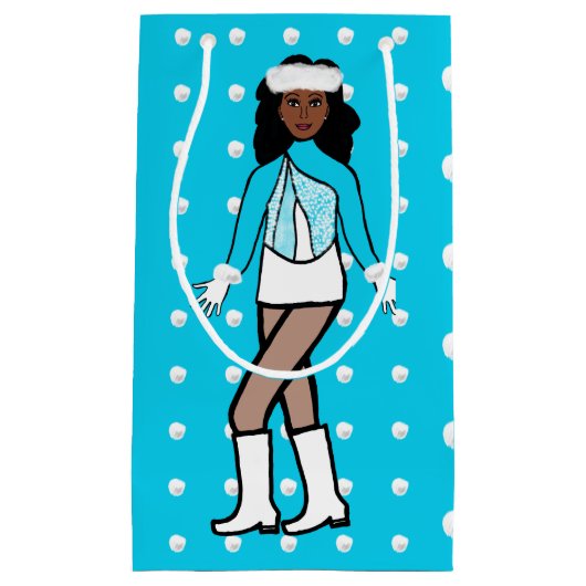 Petit Sac Cadeau Danseur de neige Aqua (Devant)