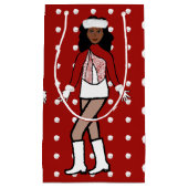 Petit Sac Cadeau Danseuse de neige Rouge (Devant)