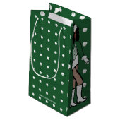 Petit Sac Cadeau Danseuse de neige vert (Dos Angle)