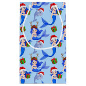 Petit Sac Cadeau Dauphin de sirène de Noël (Dos)