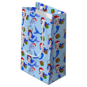 Petit Sac Cadeau Dauphin de sirène de Noël (Dos Angle)