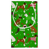 Petit sac cadeau de chien de boîte de Noël (Dos)