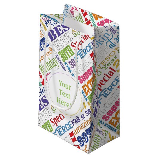 Petit Sac Cadeau De fête d'anniversaire cadeaux uniques et 30èmes (Devant Angle)