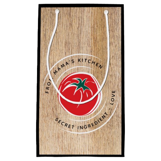 Petit Sac Cadeau De la cuisine de ... Personnaliser Red Tomato Wood (Devant)