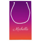 Petit Sac Cadeau dégradé violet, rose et orange foncé (Dos)