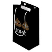 Petit Sac Cadeau Deja Poo Funny Double Poop Pun Dark BG (Devant Angle)