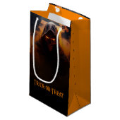 Petit Sac Cadeau Démon foncé avec fumée orange Halloween (Devant Angle)