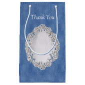 Petit Sac Cadeau Denim Jean poches et dentelle (Devant)