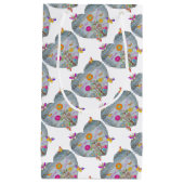 Petit Sac Cadeau Denim Pocket Fleurs cardiaques Papillons (Devant)