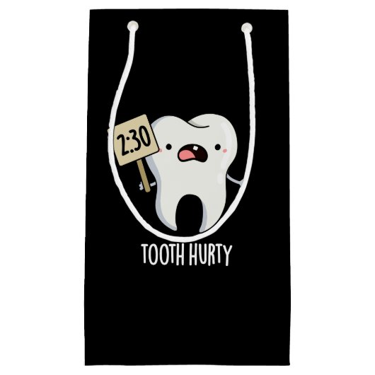 Petit Sac Cadeau Dent Hurty Dental Pun Dark BG (Devant)