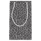 Petit Sac Cadeau Dentelle nette noire avec le motif de léopard sur (Devant)