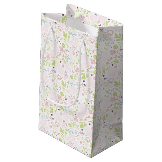 Petit Sac Cadeau déploiement de motif floral (Dos Angle)