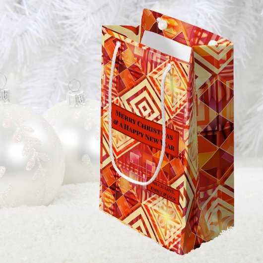 Petit Sac Cadeau Design moderne géométrique coloré Festif