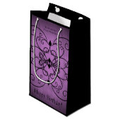 Petit Sac Cadeau Design noir pourpre (Devant Angle)