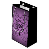 Petit Sac Cadeau Design noir pourpre (Dos Angle)