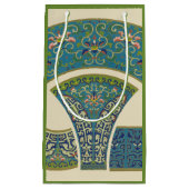 Petit Sac Cadeau Designs orientaux bleus avec facettes souriantes (Devant)