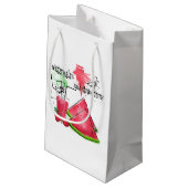 Petit Sac Cadeau Dessin d'aquarelle de pastèque et fraises (Dos Angle)