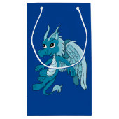 Petit Sac Cadeau Dessin du Dragon Bleu (Dos)