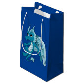 Petit Sac Cadeau Dessin du Dragon Bleu (Dos Angle)