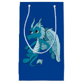 Petit Sac Cadeau Dessin du Dragon Bleu (Devant)