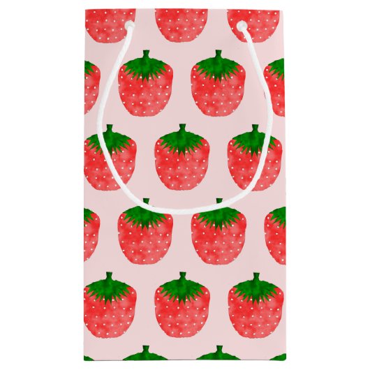 Petit Sac Cadeau Dessin fraise (Dos)