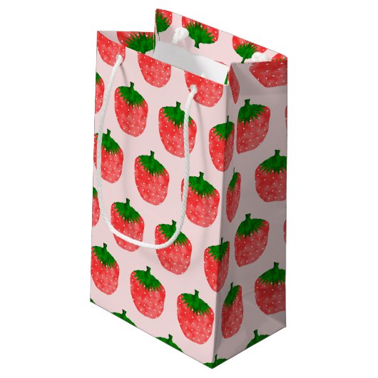 Petit Sac Cadeau Dessin fraise (Dos Angle)