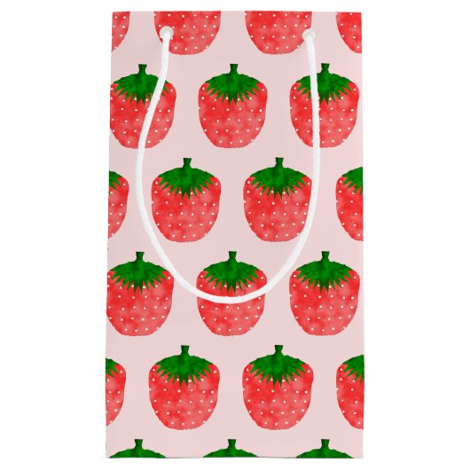 Petit Sac Cadeau Dessin fraise (Devant)