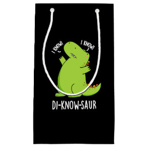 Petit Sac Cadeau Di-know-saur Dinosaur Dinosaure Pun Dark BG